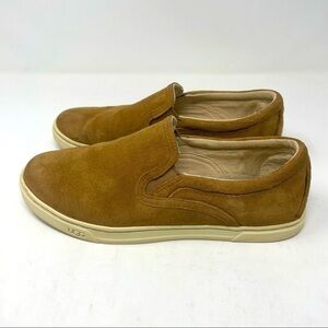 UGG Leather Slip-On Loafers Light Sheepskin Lining Tan Size 7